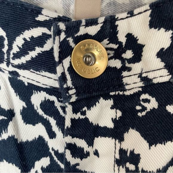 Banana Republic Navy Blue White Floral Denim Skinny Jeans Size‎ 25 - Picture 9 of 12
